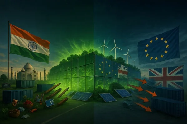 The Climate Barrier: Why India’s FTAs with EU & UK Are Stuck Behind a Green Wall - Featured Cover Image