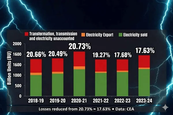 The Grid’s Black Hole: Why India’s T&D Losses Now Outpace Its Total Renewable Generation - Featured Cover Image