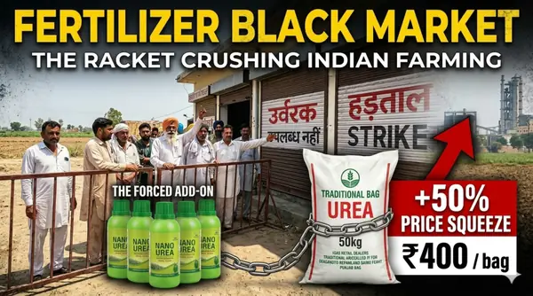 The Nano-Urea Hostage: How “Tagging” and Mandatory Bundling are Bleeding Indian Agriculture - Featured Cover Image